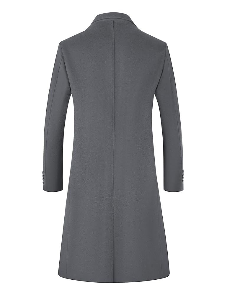 ELETOP Men's Trench Coat Winter Wool Jacket Long Business